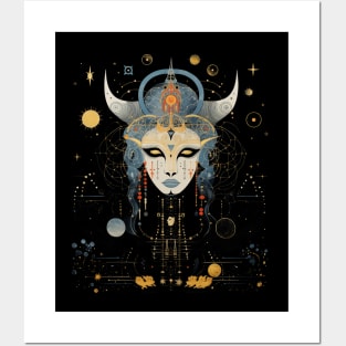 Freyja Norse Goddess Art Nouveau Surreal Goth Tattoo Art Posters and Art
